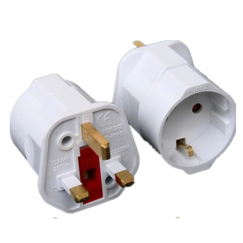 Adaptador de enchufes multifuncional UE europea a Reino Unido convertidor de corriente enchufe de 2 pines adaptador Universal de viaje 250V 13A Dubai Singapur - imagen 2