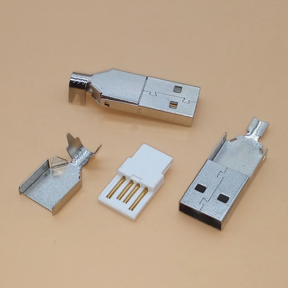 Conector Enchufe USB Macho Tres Tipos 36.5mm PC DIY 10 Uds - Vista principal del producto