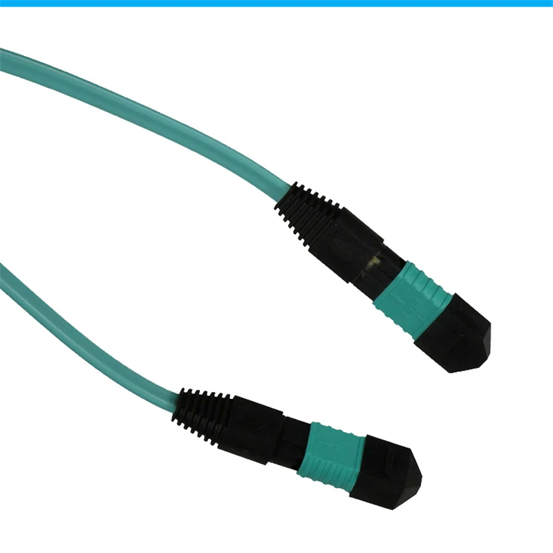 Cable de conexión de fibra óptica MPO, cinta de 12 núcleos, cable plano de fibra OM3 2mtr aqua color ftth, puente de fibra óptica MM mpo-mtp ELINK - imagen 4