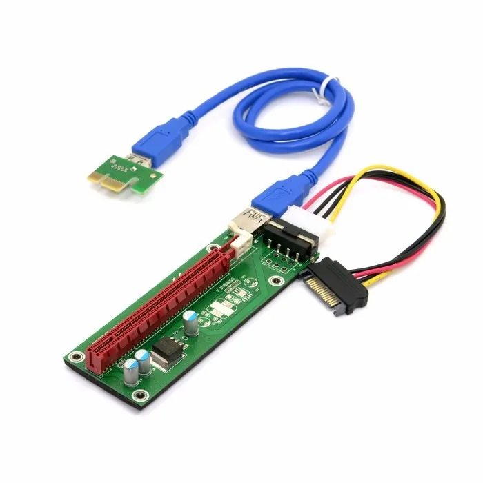 Tarjeta Elevadora PCI-E PCI Express 1x a 16x USB 3.0 SATA 4Pin IDE Molex BTC Minería - imagen 4