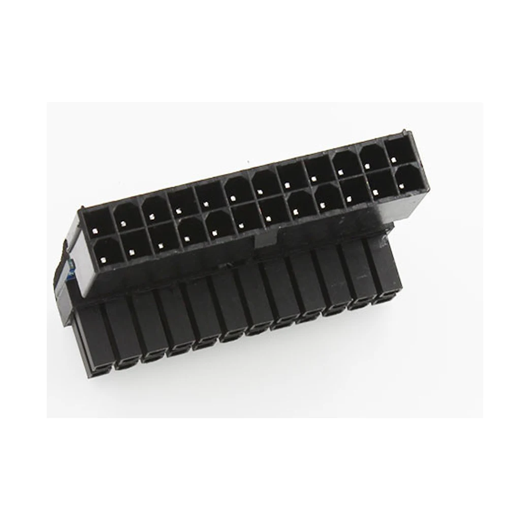 Adaptador de enchufe ATX de 24 pines a 24 Pines, 90 grados, placa base, conectores de alimentación, Cables de fuente de alimentación modulares