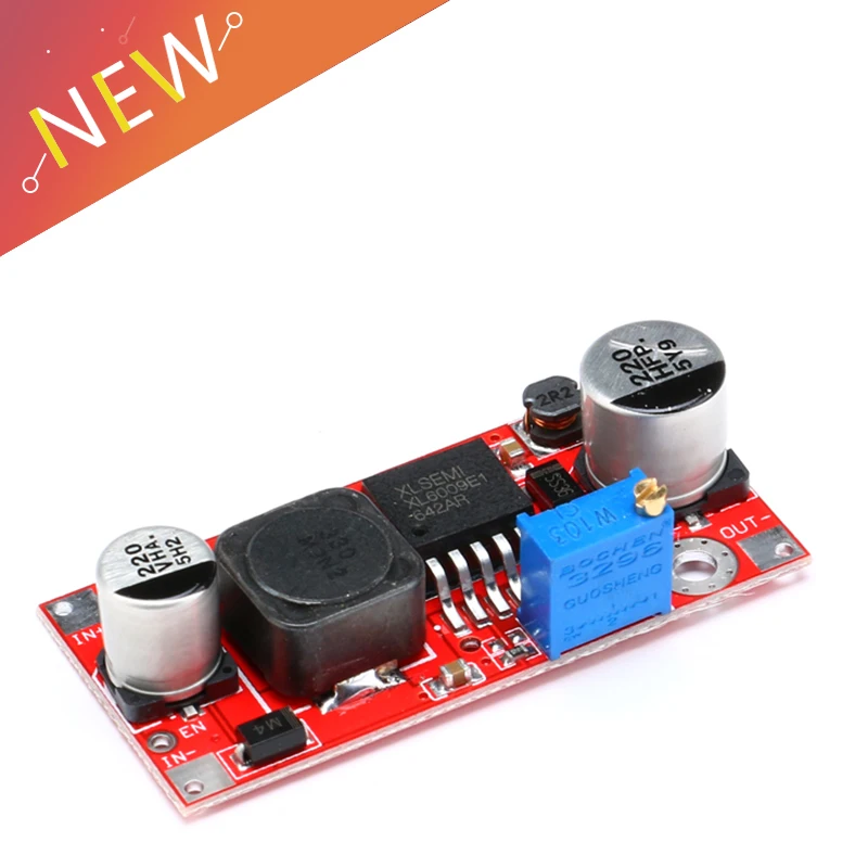 Convertidor Boost Buck DC-DC ajustable, módulo de fuente de alimentación XL6009, 10W, 5-32V a 5-50V, alto rendimiento, baja ondulación
