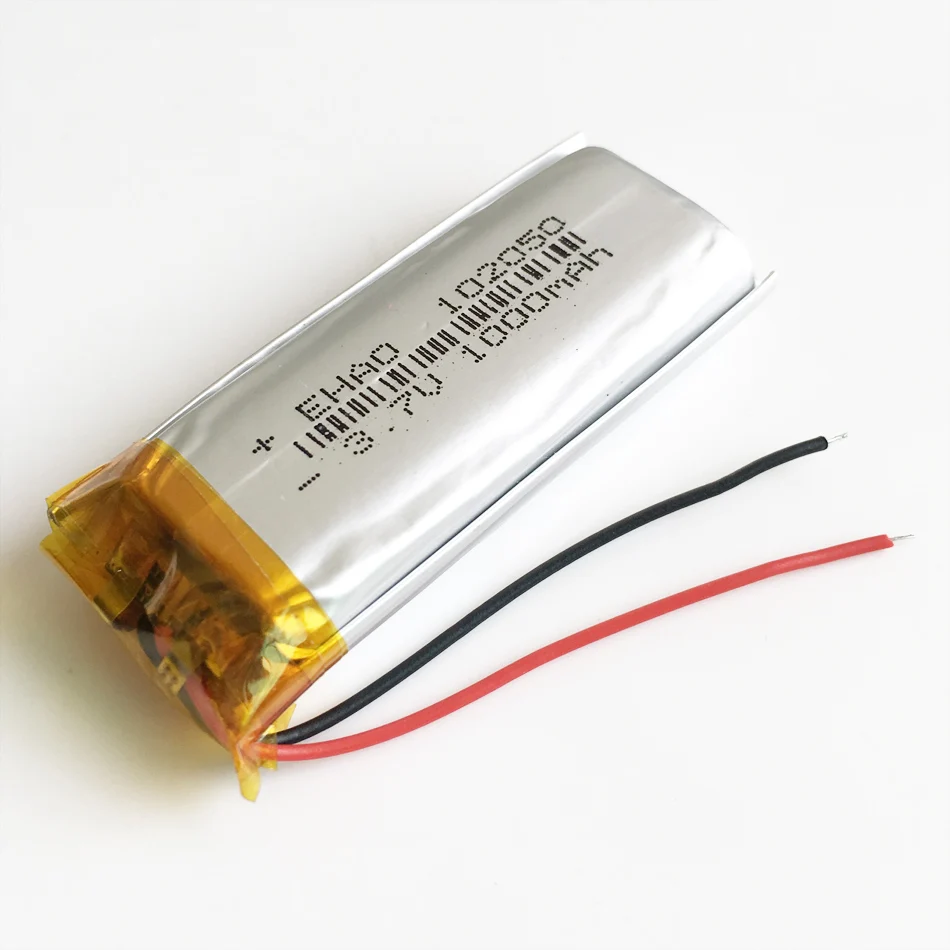 Lote de 10 Uds. De batería recargable Lipo de polímero de litio de 3,7 V, 1000mAh, 102050 para KTV, micrófono con cable para el hogar, cámara de Audio GPS - imagen 3