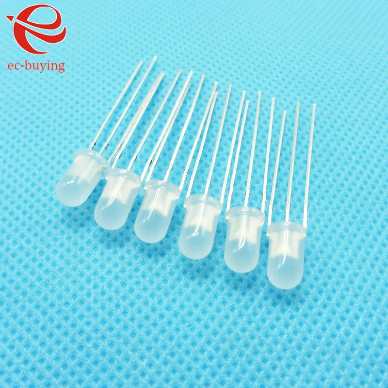 50/20 piezas F3 3mm LED bicolor difuso rojo verde cátodo común/anodo diodo emisor de luz redondo doble 2 colores indicador nebuloso - imagen 4