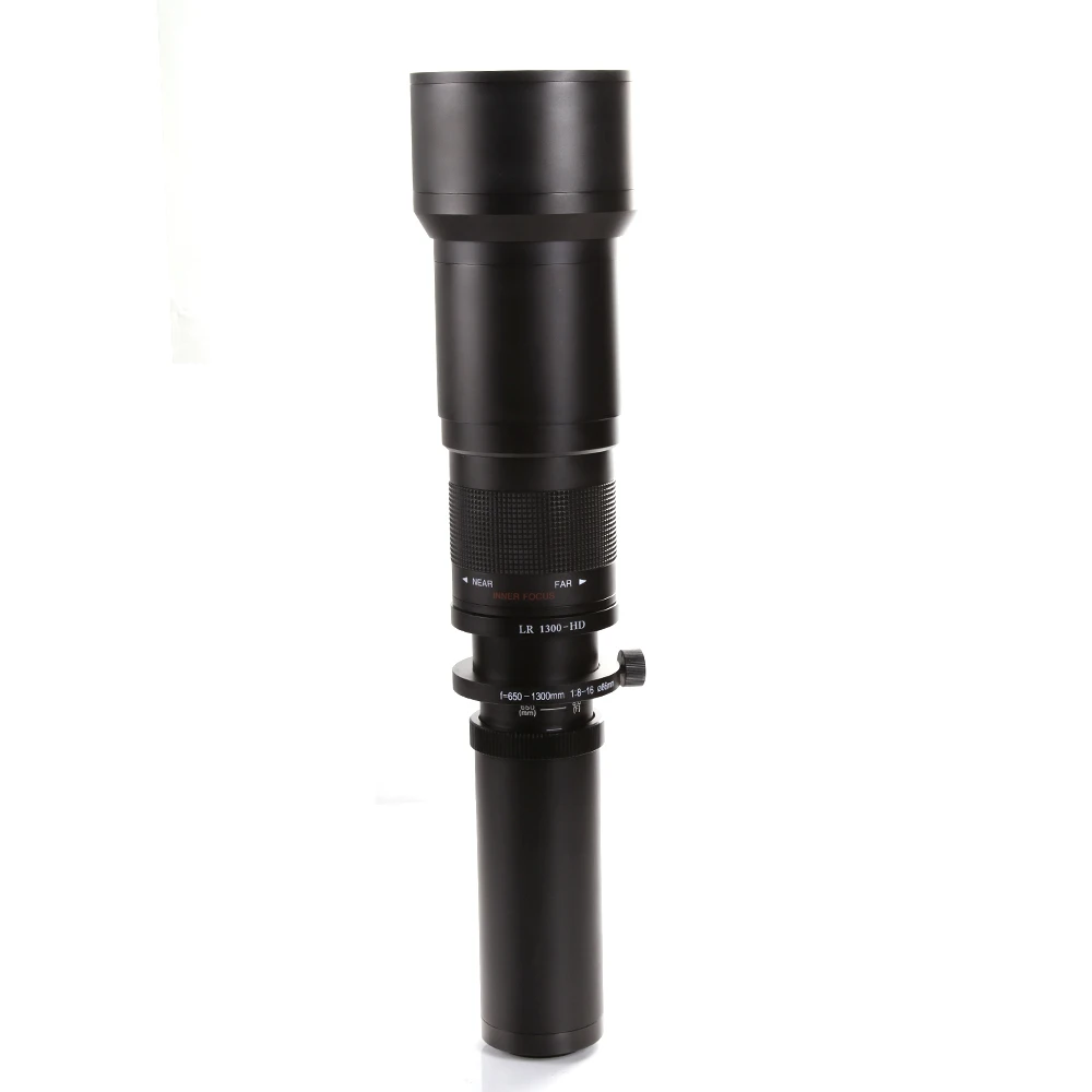 Teleobjetivo de 650-1300mm f/8-16 con Zoom Manual, adaptador de montaje TELE + T2 para cámara Canon, Nikon, DSLR, EF, lente de montaje de EF-S, novedad - imagen 5