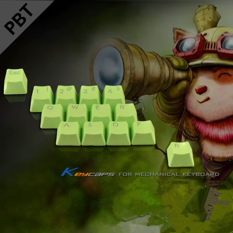 Teclas LOL PBT retroiluminadas, juego de 14 teclas, teclas de perfil OEM con extractor de teclas para interruptores MX, Teclado mecánico retroiluminado para jugar - imagen 4