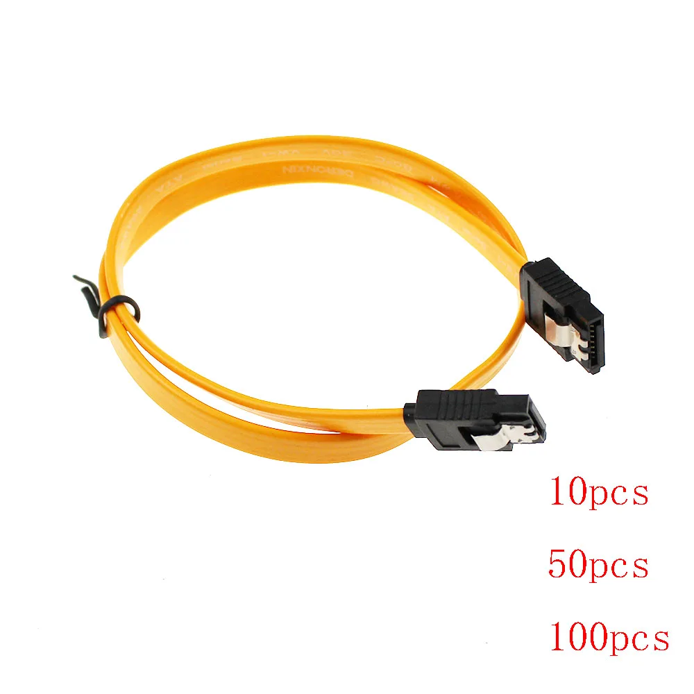 10 Uds 50 Uds 100 Uds 40cm Serial SATA 3 RAID datos HDD disco duro Cables de señal amarillo recto de alta velocidad SATA 2 Cable de datos