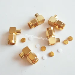 Conector SMA Macho RG402 – 10 uds Ángulo Recto 0.141" Dorado