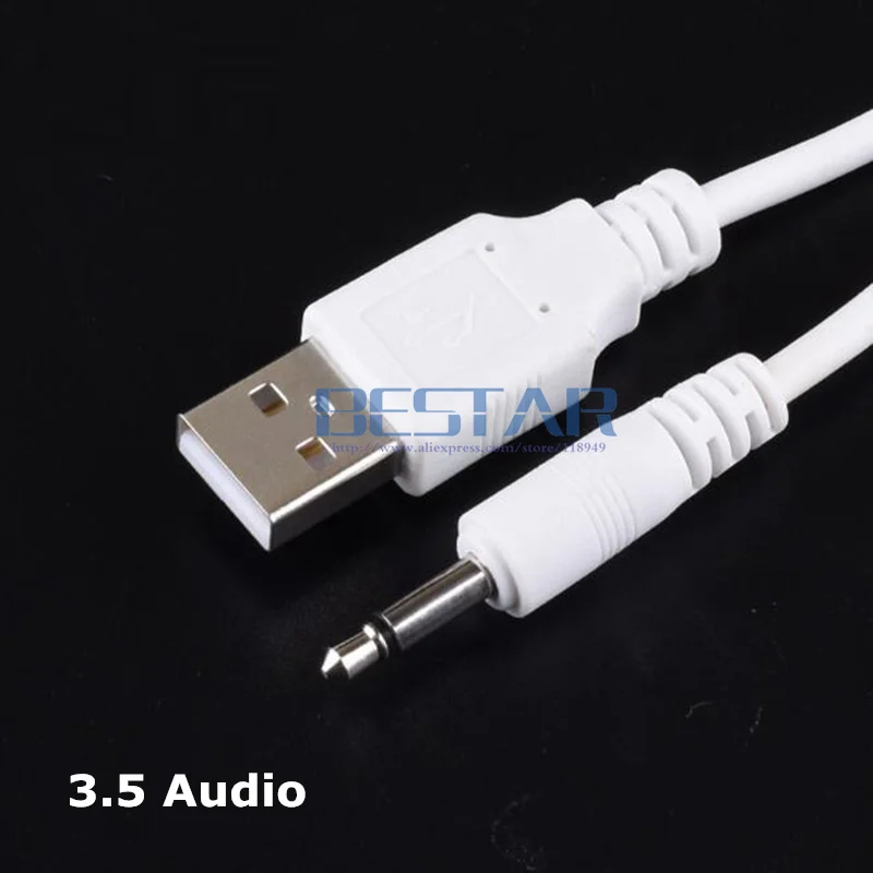 1m USB Jack Aux 3.5mm Mono Cable de Audio USB 3.5 mm jack 3.5 USB 2.0 a DC3.5mm 2A cable de alimentación de carga 3FT