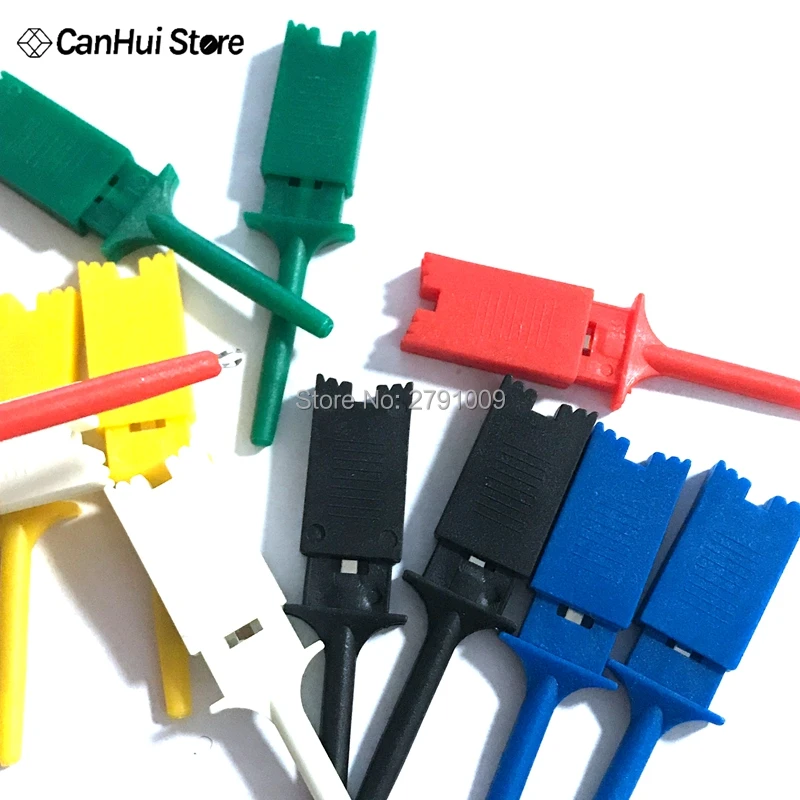 Ganchos de prueba de 12ps, Clips para analizadores lógicos, Clip de prueba lógica, rojo, negro, amarillo, verde, azul, blanco, prueba de aplanamiento, conexión de gancho plano - imagen 3