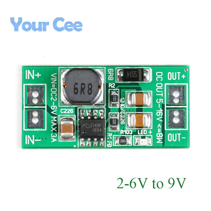 Módulo de fuente de alimentación convertidor de refuerzo de 8W, 5 uds./1 unidad, 5V, 9V, 12V, convertidor elevador, regulador de voltaje de DC-DC, placa PCB ajustable - imagen 2