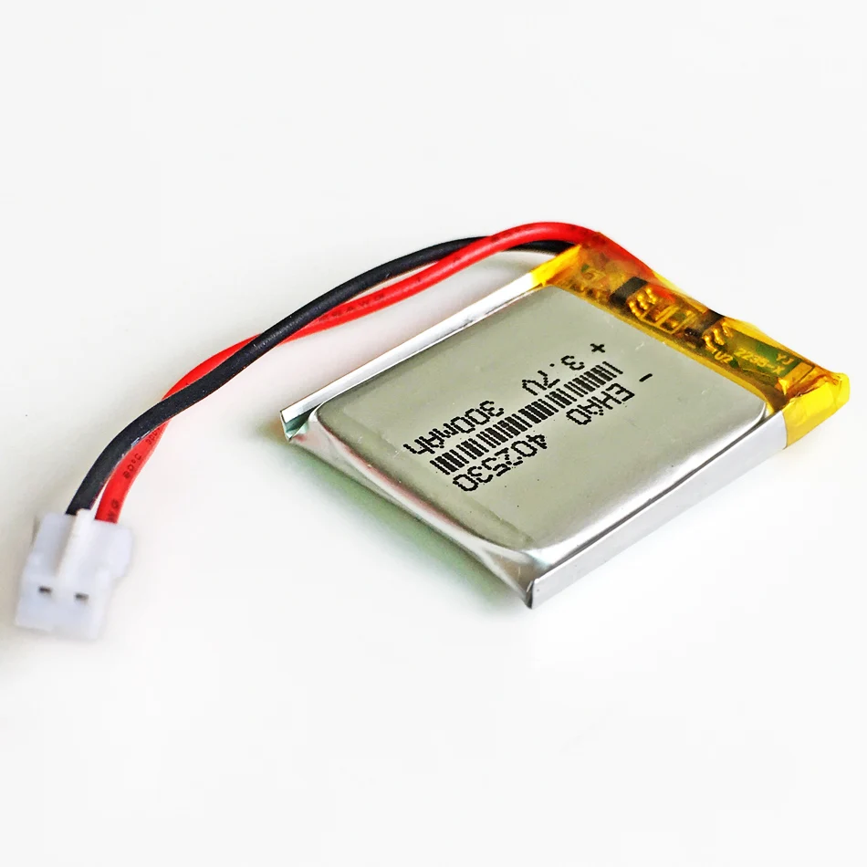 5 uds 3,7 V 300mAh batería recargable LiPo de polímero de litio + enchufe JST 2,0mm 2 pines para cámara Mp3 Altavoz Bluetooth GPS 402530 - imagen 3