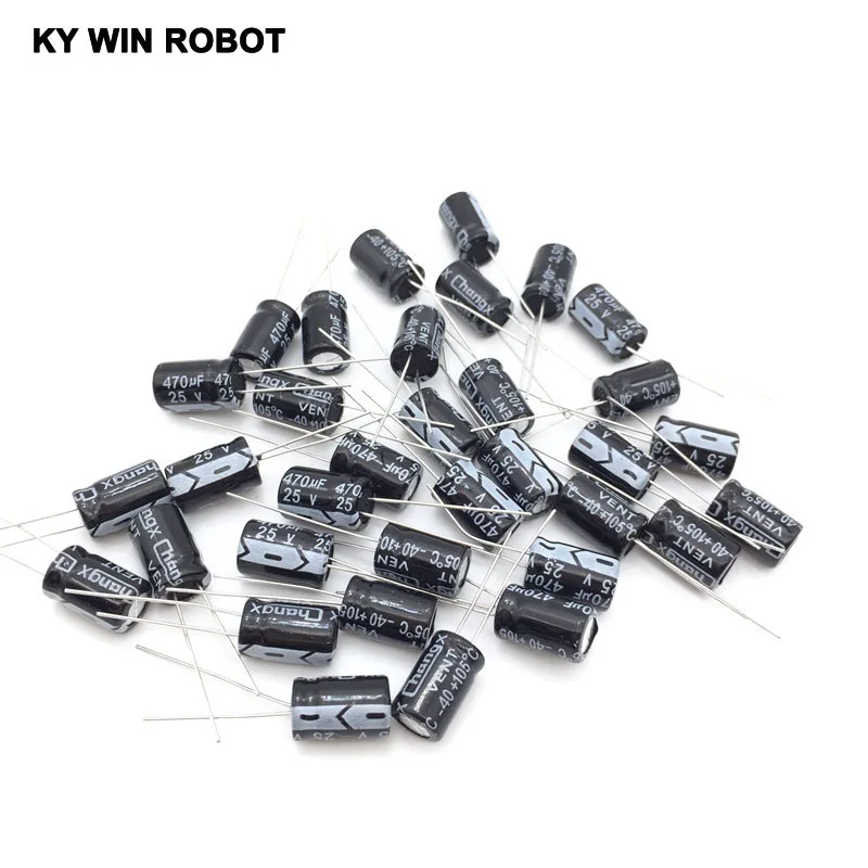 Condensador electrolítico de aluminio, 50 piezas, 470 uF, 25V, 8x12, 470 uf - imagen 5