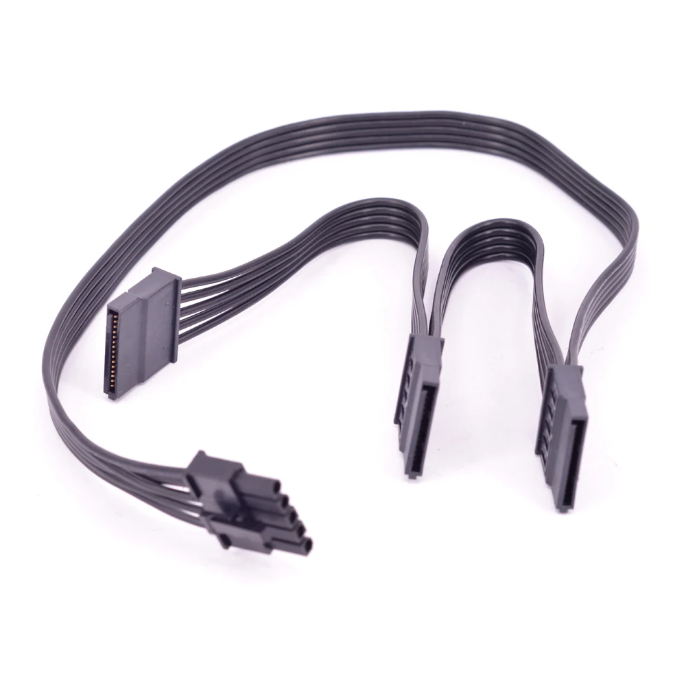 Para Cooler Master MasterWatt Maker 1200 MIJ fuente de alimentación Modular cable Sata 5 pines 1 a 3 SATA 15 pines hembra PSU Cable de alimentación - imagen 2