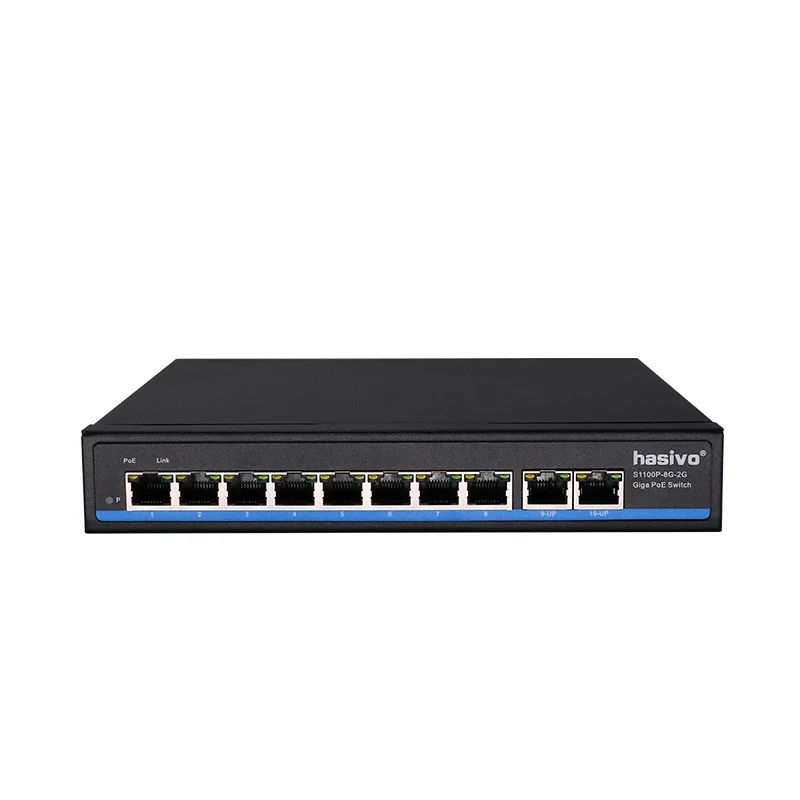Conmutador Gigabit de 10 puertos Poe, compatible con cámaras IP IEEE802.3af/at y AP inalámbrico, interruptor de red estándar de 48V, 10/100/1000Mbps - imagen 4