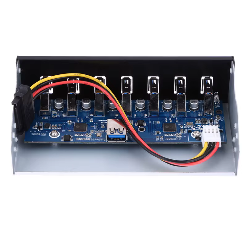 Hub USB 7 Puertos 5 Gbps – Panel Frontal PC 5,25" - imagen 5
