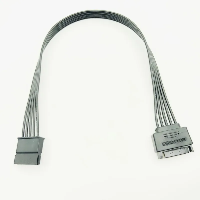 30CM negro de una sola manga SATA 15Pin Cable de extensión de alimentación macho a hembra HDD SSD Cable de alimentación SATA Cable de alimentación para PC nuevo - imagen 2