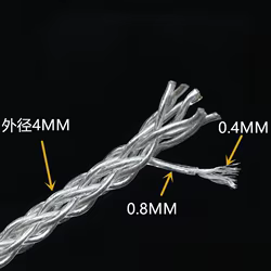 Cable OCC Plata 8 Núcleos – Auriculares Hi-Fi