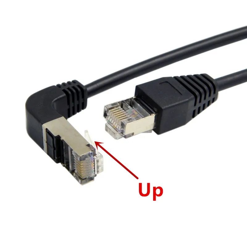 Codo arriba y abajo en ángulo 90 grados 8P8C FTP STP UTP Cat 5e Lan Cable de conexión de red Ethernet 0,5 m 100 cm 200 cm 300 cm 500 cm - imagen 2
