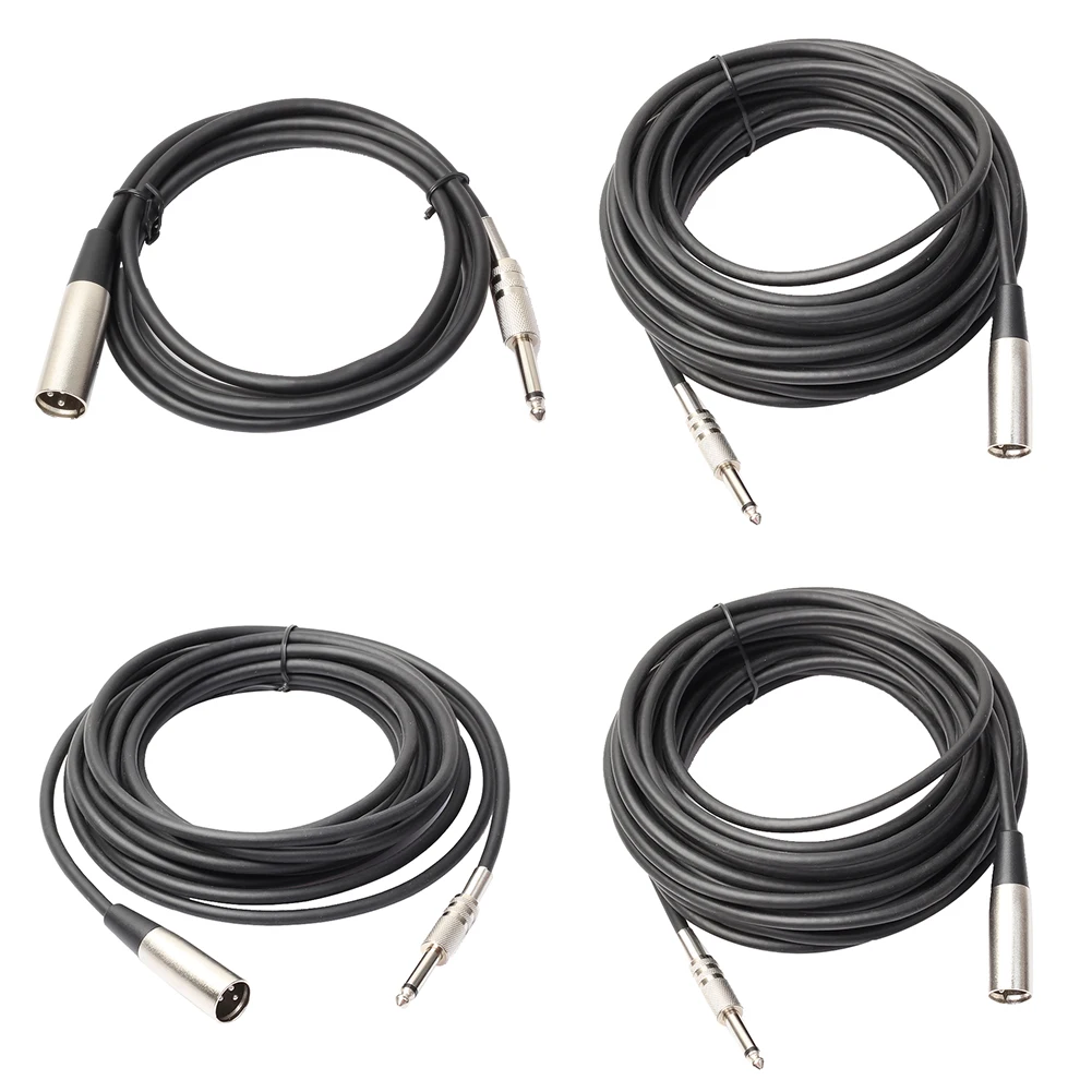 Cable Audio XLR Macho 3 Pines a Jack 6,35 mm – Negro