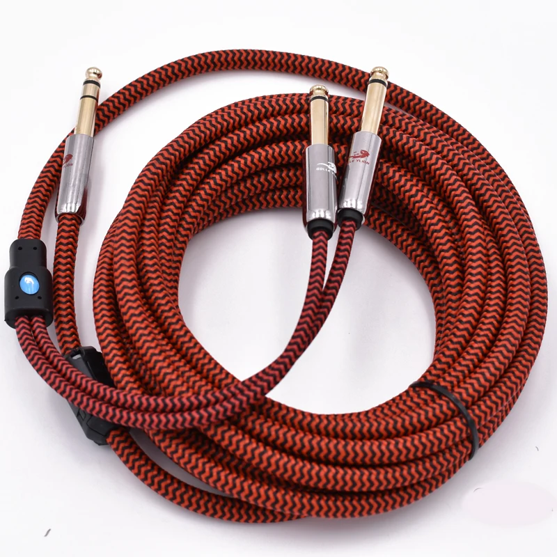 Cable de Audio estéreo de 1/4 &quot;a Dual 1/4&quot; para amplificador, caja de sonido, consola mezcladora, 6,35mm, TRS Jack, Cable divisor de 1M, 2M, 3M, 5M, 8M - imagen 2