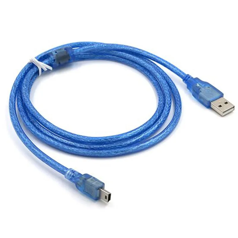Cy-Cable de datos blindado USB 2,0 A Mini 5 pines, Cable de datos azul A macho A 5 P B macho para mp3, mp4, GPS, coche, 10, 16 y 33 pies - imagen 4
