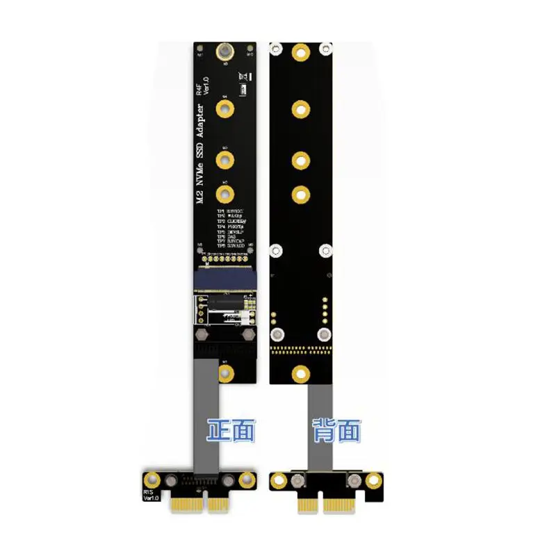 Riser PCIe PCI-e x1 1x a NGFF M.2 M key NVMe SSD adaptador tarjeta Riser extensor Cable de extensión de cinta 10cm 20cm 50cm 80cm Gen3.0 - imagen 2
