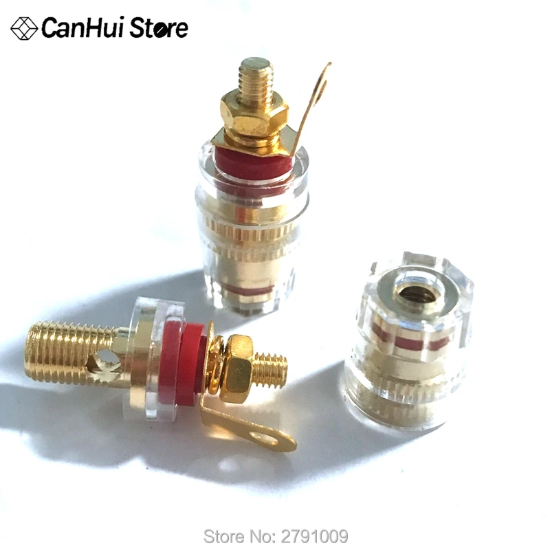Conector Banana de 4mm, tuerca de poste de encuadernación chapada en oro, Terminal transparente con carcasa transparente para Banana, 2 uds. - imagen 5
