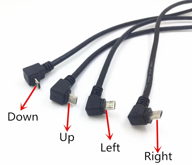 USB 2,0 Micro-USB 5 pines arriba abajo conector macho en ángulo izquierdo derecho a Cable de extensión hembra 30cm 50cm con tornillos orificio de montaje en Panel - imagen 3
