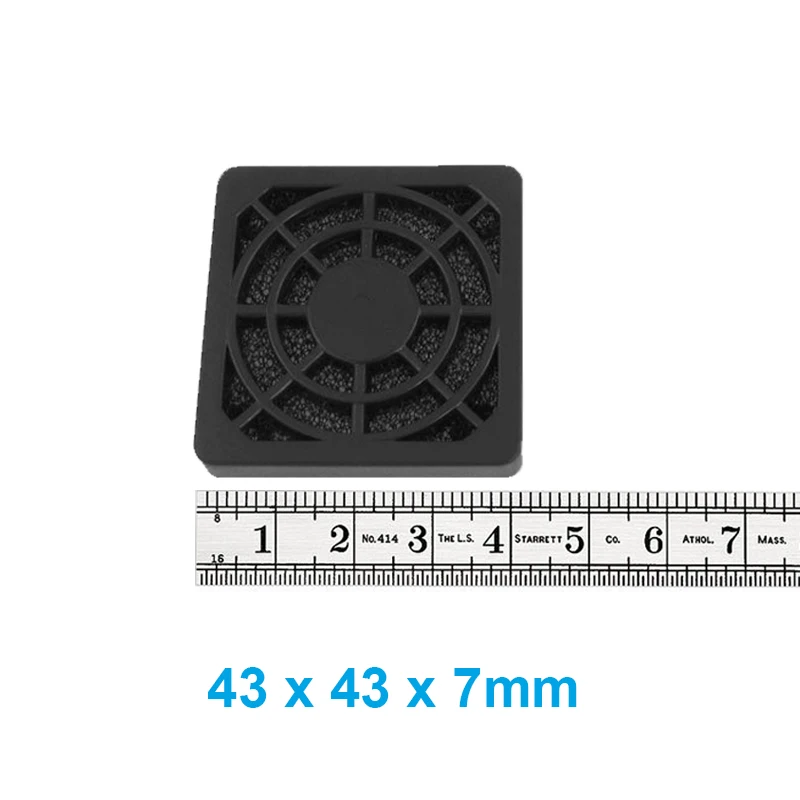 Protector de ordenador de 4CM, cubierta de plástico negro a prueba de polvo, filtrable, 40mm, 43x43mm, 2 unids/lote - imagen 3