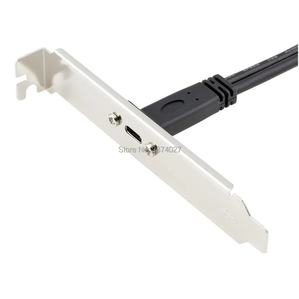 Cable de montaje en Panel de placa base de 50cm tipo C, USB-C hembra a USB 3,0, 20 pines, con soporte de expansión de Panel trasero PCI - imagen 3