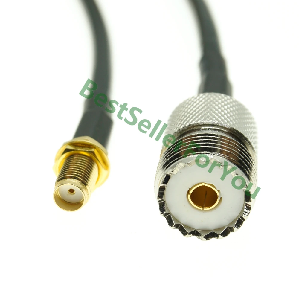 Mampara de tuerca hembra SMA a UHF hembra SO239 SO-239, conector RF, Cable recto Pigtail Jumper RG58 - imagen 4
