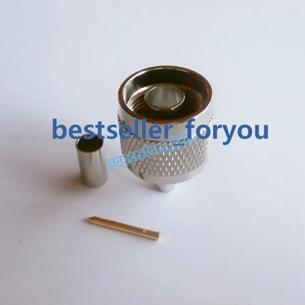 Conector recto N macho, Conector de crimpado RG58, RG142, LMR195, RG400, 1 unidad - imagen 2