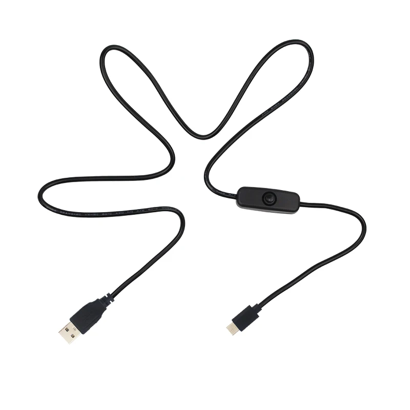 Raspberry Pi 4 Modelo B Cable de carga USB tipo C con botón de encendido y apagado 3A 1M Cable de alimentación USB C para teléfono Android Orange Pi 4 3 LTS - imagen 3