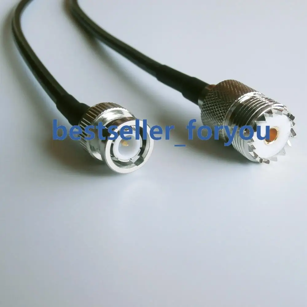 Enchufe macho BNC a UHF SO-239 hembra SO239 RF jumper pigtail cable RG58 50cm 20 pulgadas - imagen 2