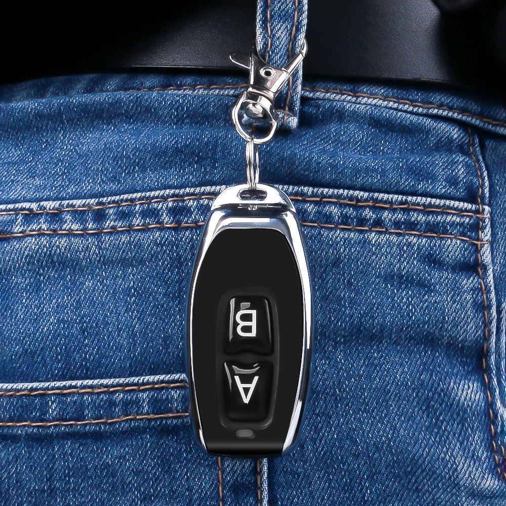 Copia de Control remoto inalámbrico RF de 433Mhz, duplicador de clonación de 2 botones para aprendizaje a distancia, controlador eléctrico de puerta de garaje - imagen 4