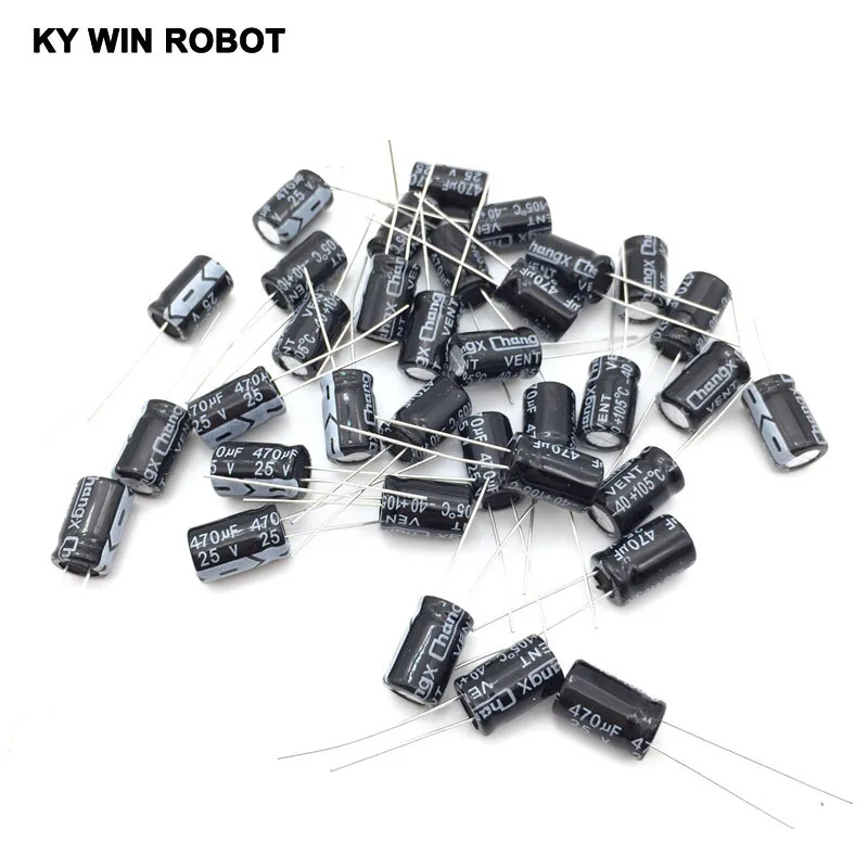 Condensador electrolítico de aluminio, 50 piezas, 470 uF, 25V, 8x12, 470 uf - imagen 3