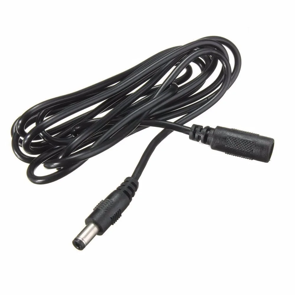 Cable adaptador de extensión de CC macho a hembra, Cable de extensión de 1m, 3m, 5m, 5,5x2,1mm para cámaras CCTV de 12V, luz LED, Monitor de portátil