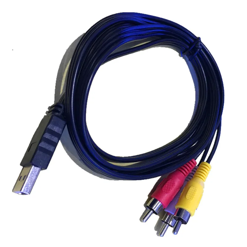 USB2.0 Macho a 3 RCA Phono AV Cable PC TV Aux Audio Video cable adaptador - imagen 4