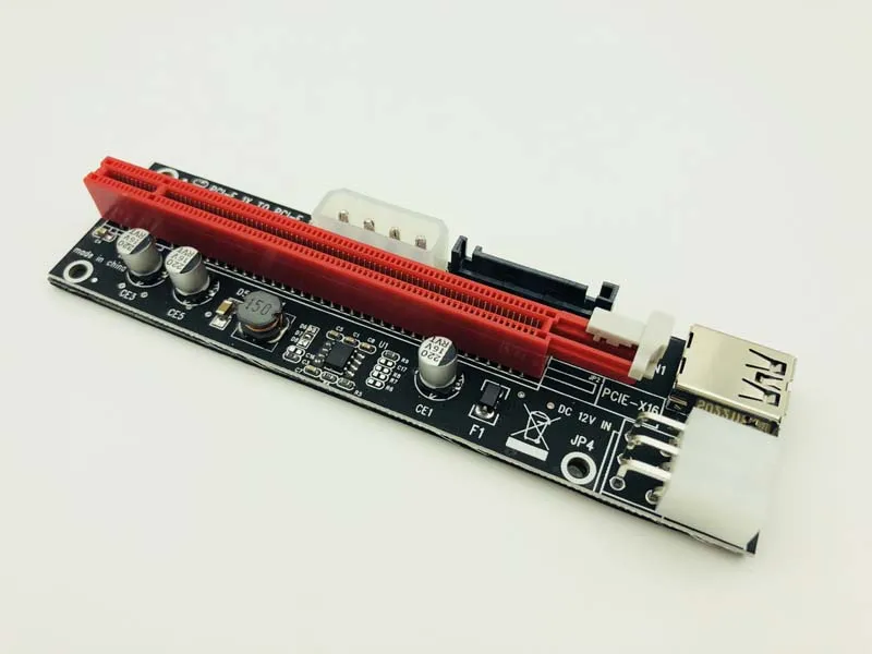 Tarjeta adaptadora SATA PCI-E Express, 3 en 1, 4 pines, 6 pines, color negro, 1x, 4x, 8x, 16x, USB 3,0, para minería de Bitcoin, 12 unidades - imagen 2