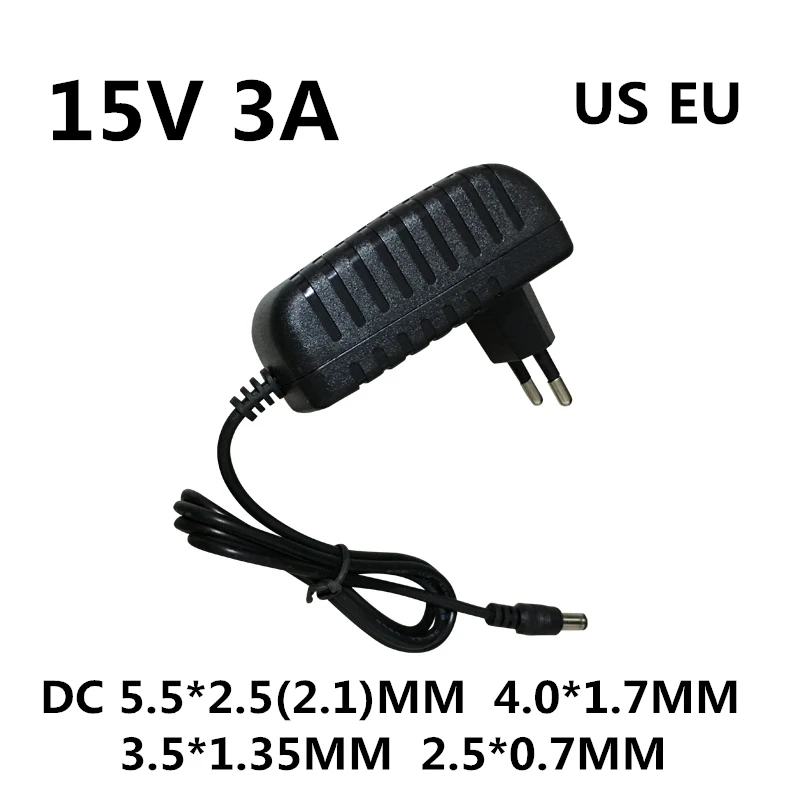 Adaptador de CA/CC de la mejor calidad, fuente de alimentación de 15 V, 0.5A, 1A, 2A, 3A, CA 100-240V, cargador de 1000MA, enchufe europeo y estadounidense - imagen 4