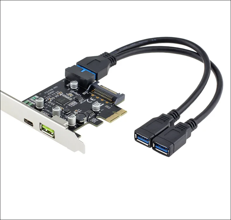 Adaptador de cable usb 3,0 para ordenador de escritorio, conector macho de 20 pines a 2 usb a hembra para placa base Asus P7P55/USB3 Gigabyte Msi Onda - imagen 5
