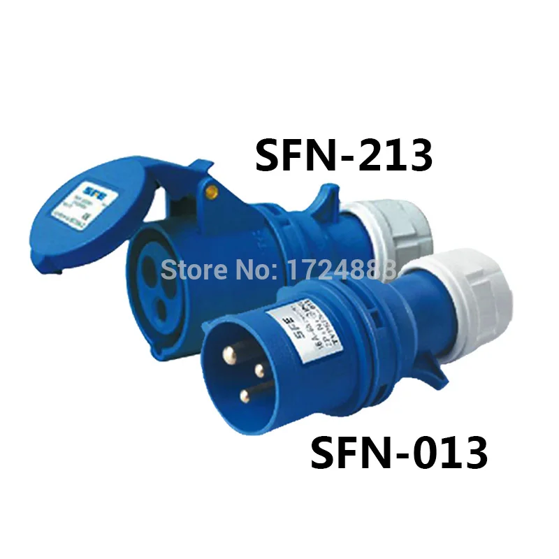 Conector Industrial 16A 3P Macho Hembra SFN-013 IP44 Impermeable 220V - imagen 3