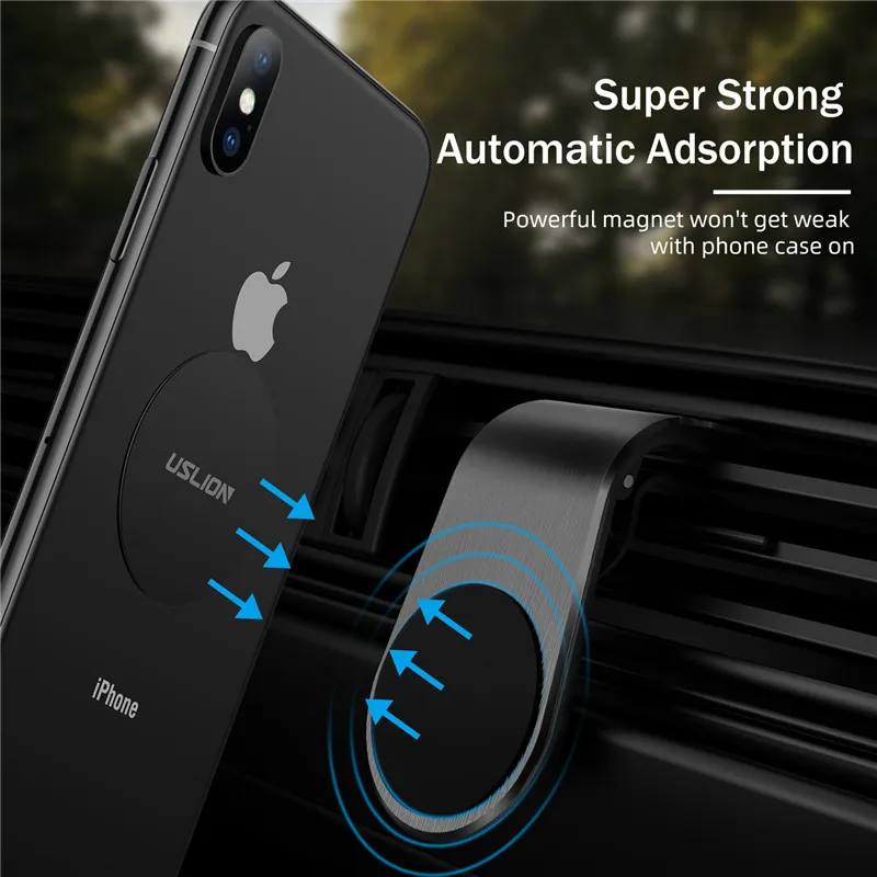 USLION Placa Magnética Coche para Teléfono – Soporte Seguro - imagen 5