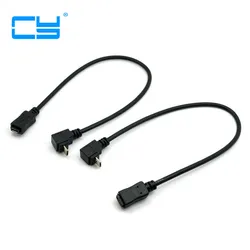 Cable alargador Micro USB 2.0 macho-hembra en ángulo de 90°