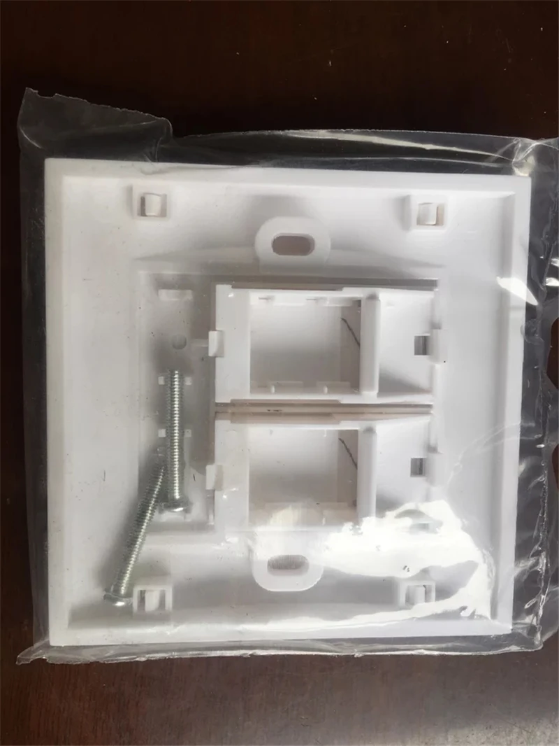 Placa frontal 86 tipo puerto dual ABS panel frontal de fibra óptica de color blanco placa frontal ftth placa tel de montaje en pared de red de 2 puertos 30 Uds - imagen 2