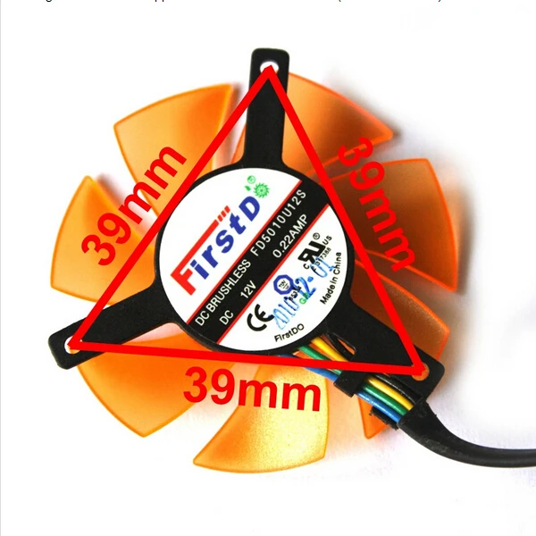 FD5010U12S PLD05010S12H 47MM 4Pin DC 12V 0.22A VGA ventilador enfriador para Radeon ZOTAC 9400GT 9500G 8500GT 8600GTV tarjeta de refrigeración - imagen 4