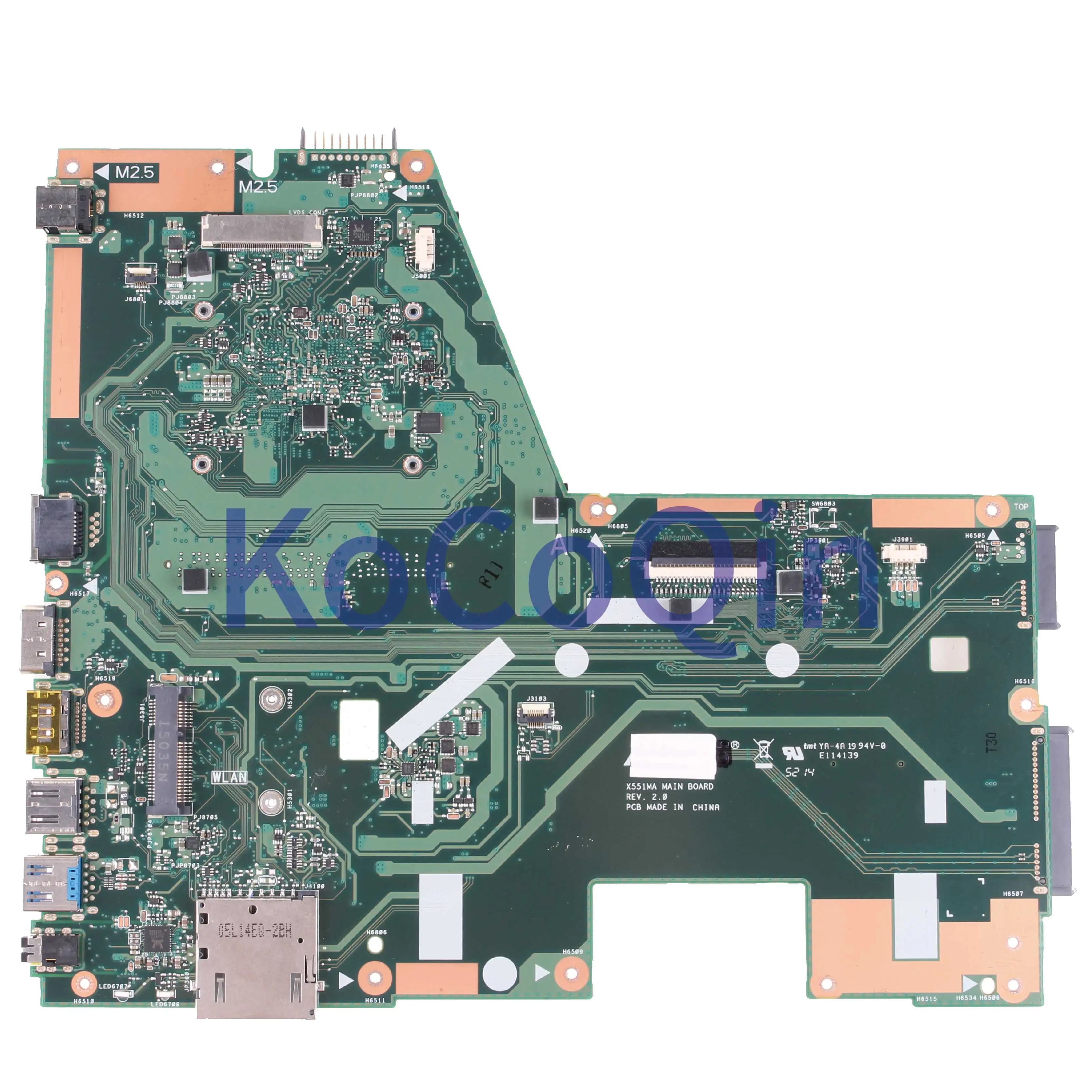 Placa base X551MA para portátil ASUS D550M, F551M, X551MA, N2820, N2830, REV.2.0, SR1YJS - imagen 4