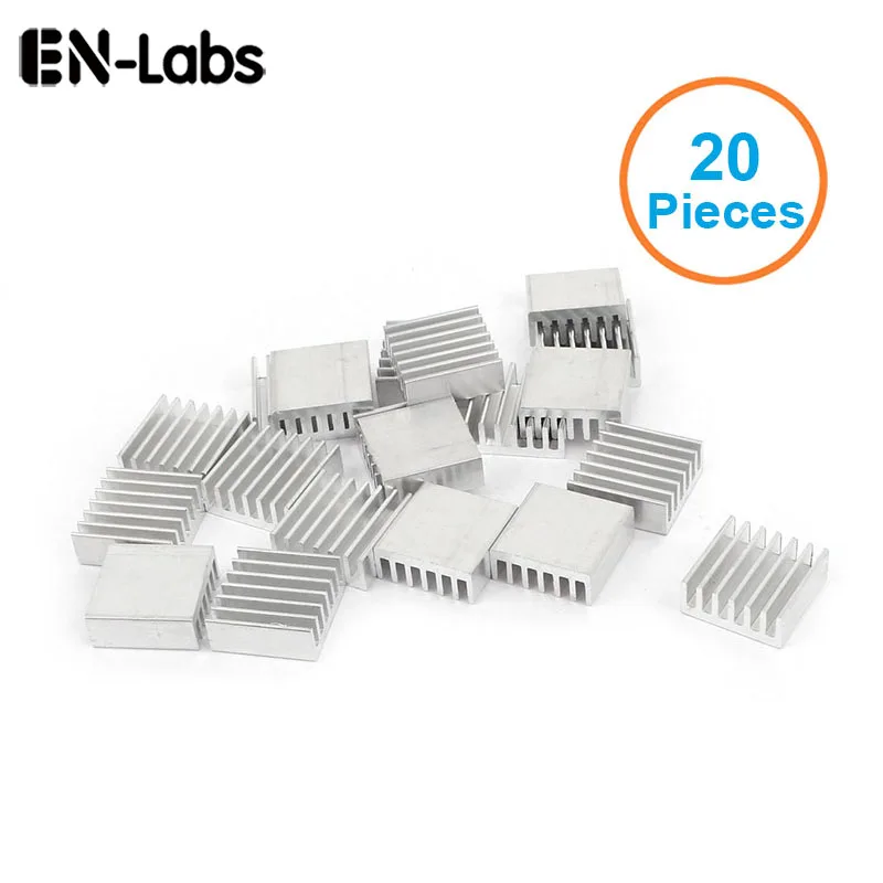 En-labs-disipador de calor de aluminio para CPU,GPU, Chipset electrónico, disipación de calor, Plata de 20 piezas, 14x14x6mm, nuevo