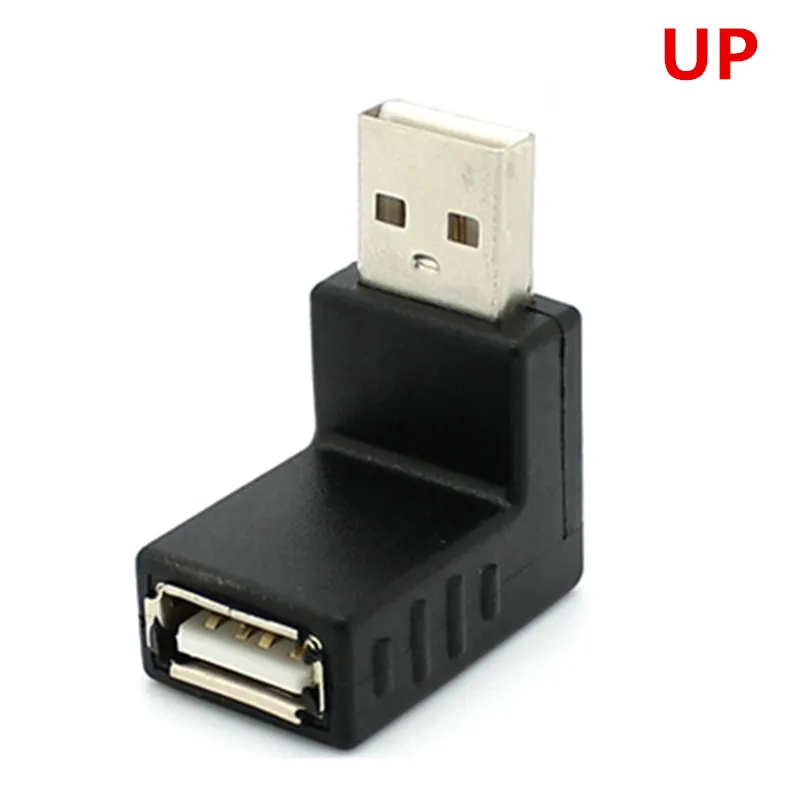 90 grados izquierda/derecha/arriba/abajo ángulo L flexión USB 2,0 A macho a hembra adaptador conector de extensión para ordenador portátil - imagen 4